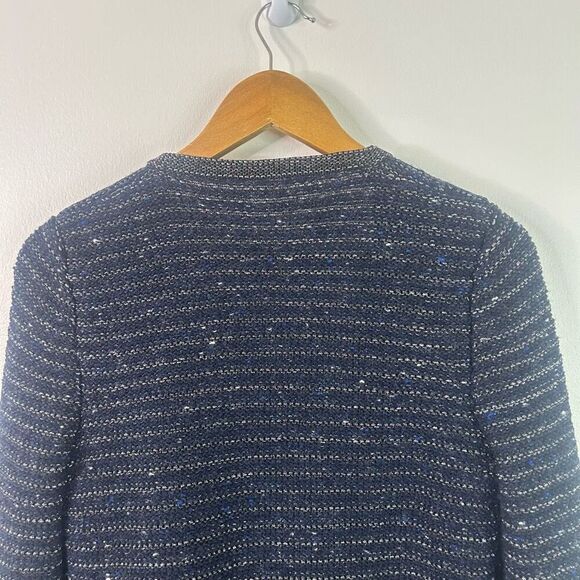 Amina Rubinacci Blue Long Sleeve Knit Wool Cashmere Blend Cardigan Women's Sz 44 - Picture 9 of 12